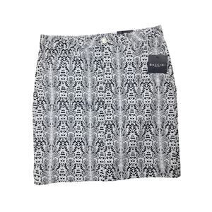 NWT Baccini Black and White Snakeskin Mini Skirt with Pockets- Size‎ 10